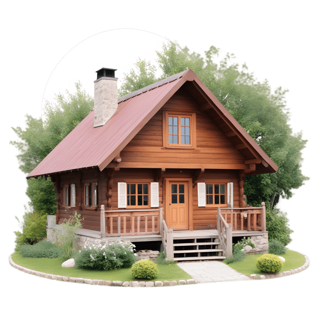 Free transparent PNG: Cozy Wooden House PNG with Transparent Background for Nature-Inspired Design