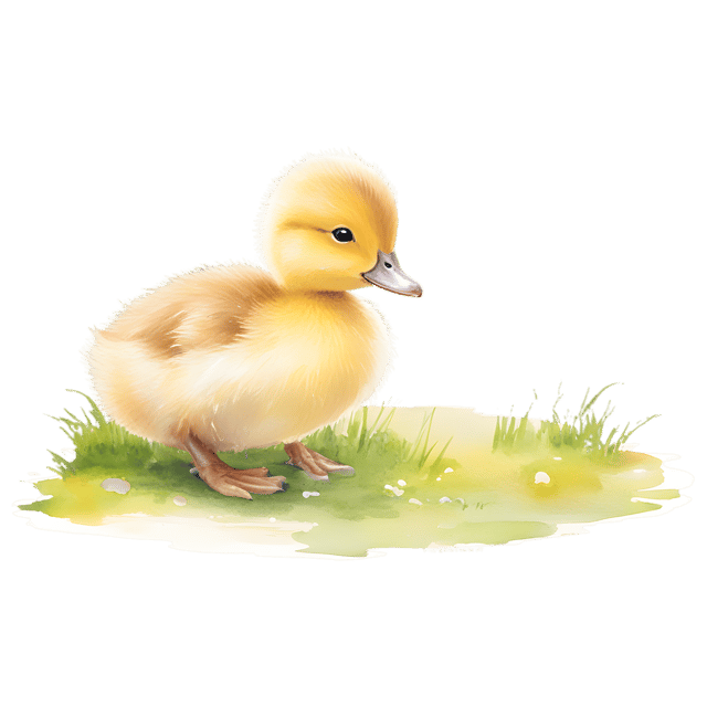Free transparent PNG: Tiny Duckling in Sunlit Meadow PNG with Transparent Background