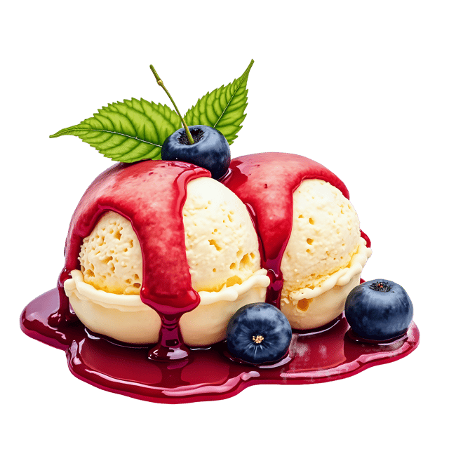 Free transparent PNG: Vanilla Ice Cream with Berry Sauce  Dessert Clipart, free download png