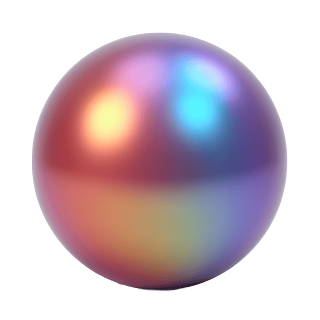 Free transparent PNG: Abstract Iridescent Sphere PNG with Transparent Background