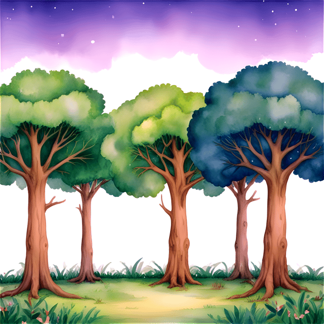 Free transparent PNG: Ancient Trees Twilight Forest Scene PNG with Transparent Background