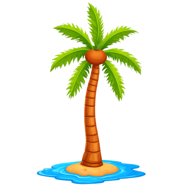 Free transparent PNG: Coconut Tree by the Ocean Edge PNG with Transparent Background