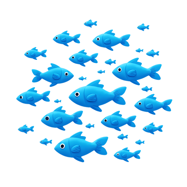 Free transparent PNG: School of Neon-Blue Fish PNG with Transparent Background for Marine Art and Decor