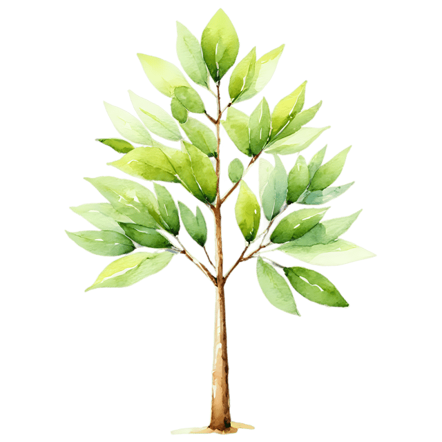 Free transparent PNG: Alder Tree Watercolor Transparent PNG Illustration for Nature Inspired Designs