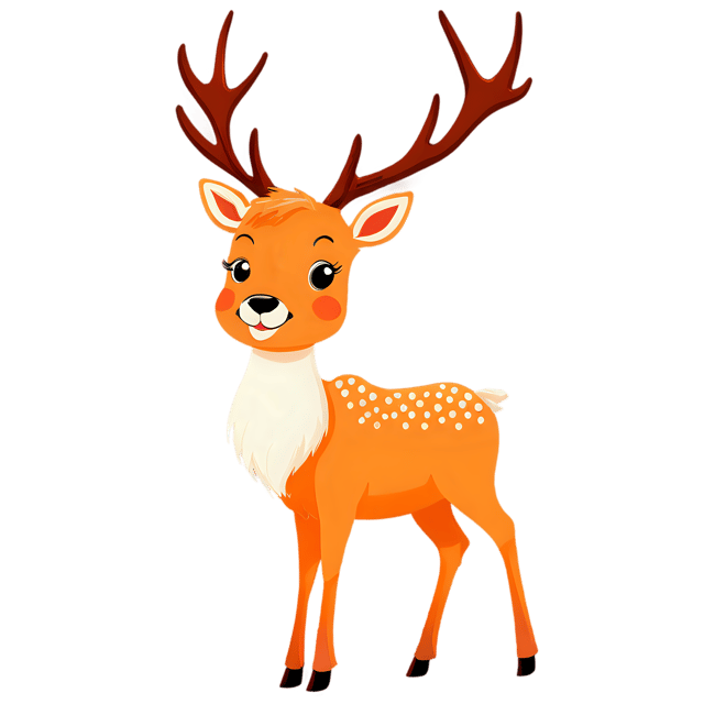 Free transparent PNG: Cute Cartoon Elk Illustration for Nature-themed Decor and Crafts