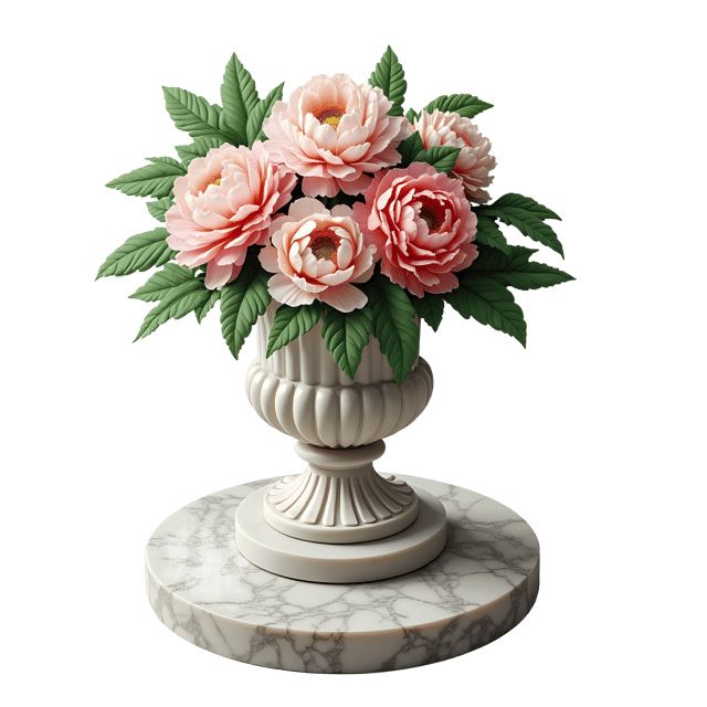 Free transparent PNG: Floral Marble Pedestal with Peony Relief PNG Clipart  Perfect for Decor and Design Projects