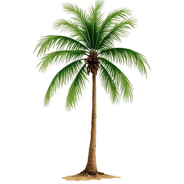 Free transparent PNG: Tropical Palm Tree PNG with Transparent Background for Botanical Illustration and Design