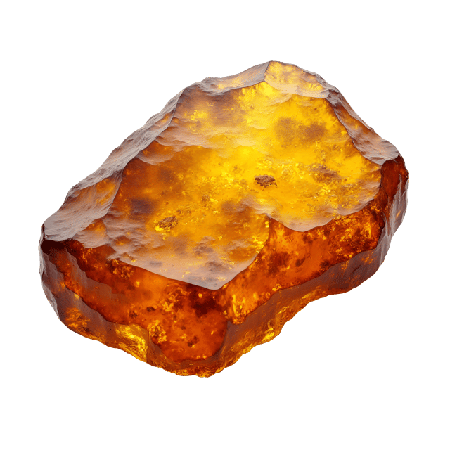Free transparent PNG: Golden-Brown Amber Fossil Resin Illustration on White Background