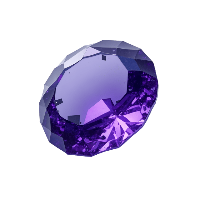 Free transparent PNG: Vibrant Tanzanite Gemstone with Violet and Purple Tones on White Background