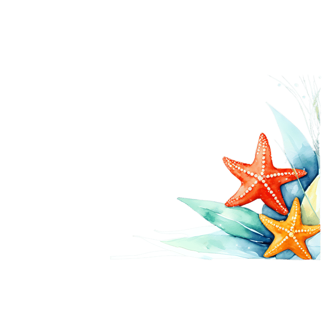 Free transparent PNG: Starfish Corner Ornament – Gentle Watercolor Style PNG Illustration