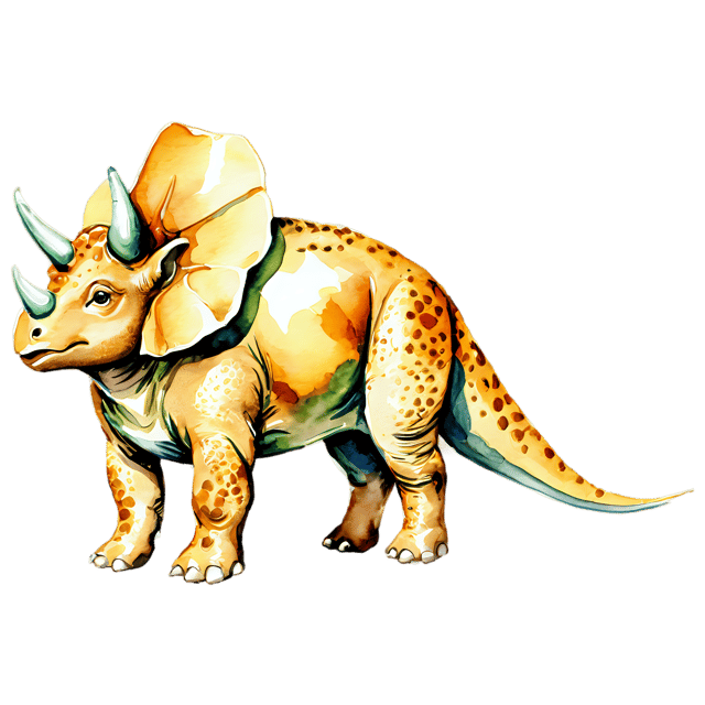 Free transparent PNG: Transparent Triceratops Watercolor Illustration – Gentle Dinosaur Clipart
