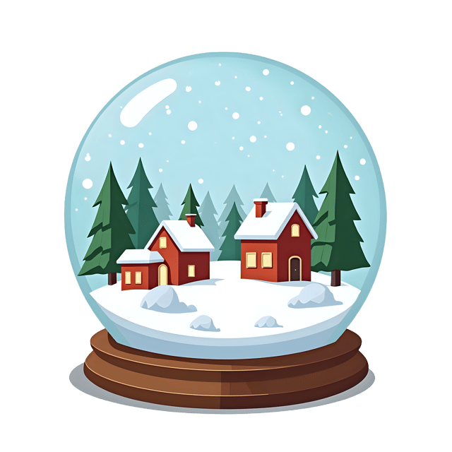 Free transparent PNG: Round Snow Globe Village PNG with Transparent Background for Winter Themes