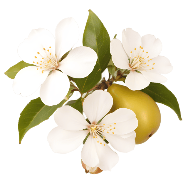 Free transparent PNG: Fragrant White Pear Tree Flowers PNG with Transparent Background for Floral Design