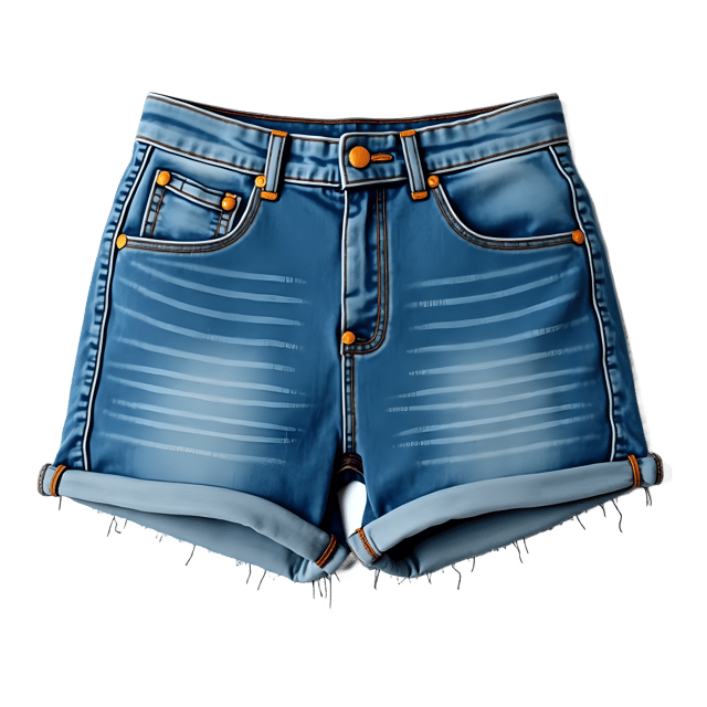 Free transparent PNG: Blue Denim Shorts PNG with Transparent Background for Fashion and Design