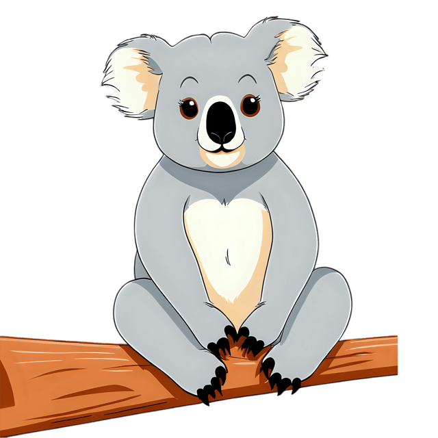 Free transparent PNG: Cute Cartoon Koala Illustration with Transparent Background for Animal Art