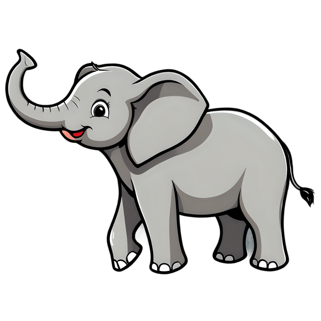Free transparent PNG: Cute Cartoon Elephant Illustration with Transparent Background