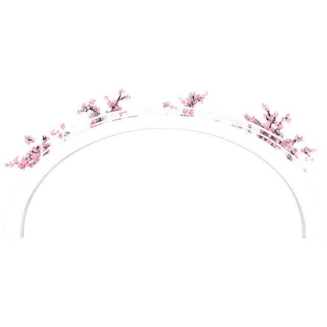 Free transparent PNG: Floral Cherry Blossom Bridge PNG Illustration for Decorative and Craft Projects