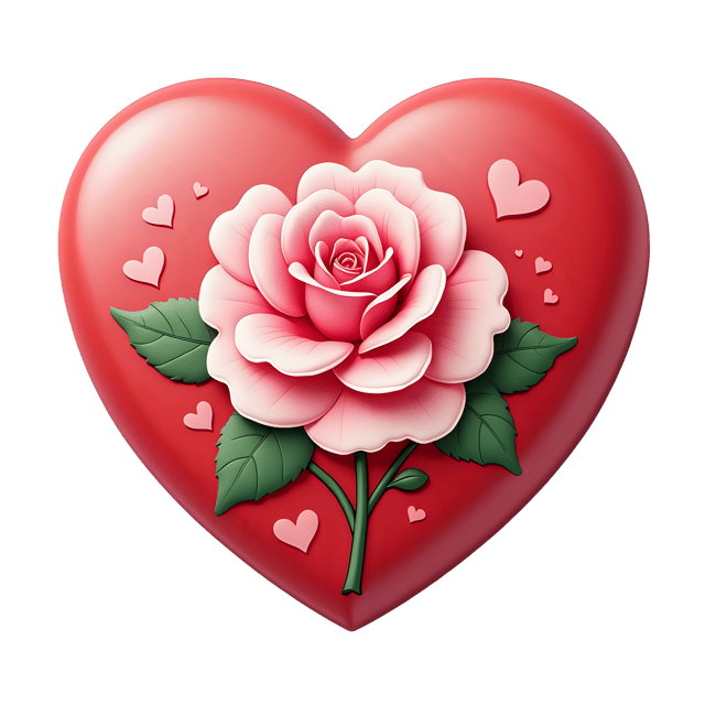 Free transparent PNG: Heart Button with Painted Rose Design  Free PNG Download
