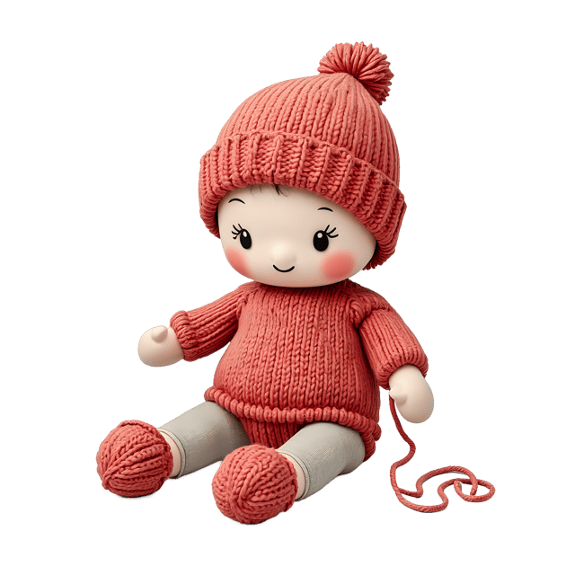 Free transparent PNG: Knitted Doll PNG with Transparent Background for Crafting and Decor