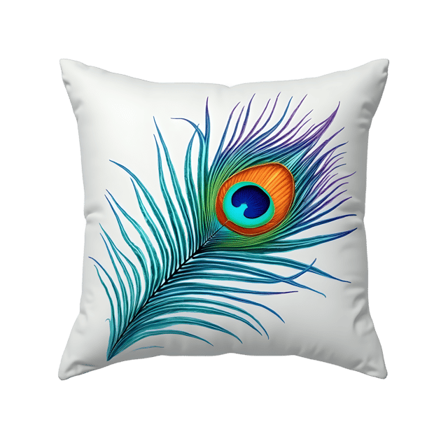 Free transparent PNG: Iridescent Peacock Feather  Free Downloadable PNG Clipart for Cushion Decor