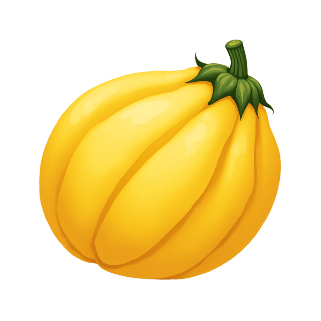 Free transparent PNG: Bright Yellow Squash Illustration with Bumps and Flat Base
