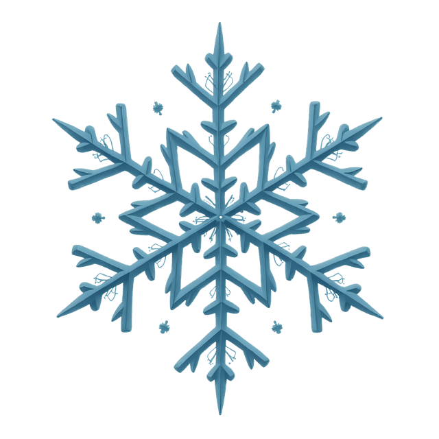 Free transparent PNG: 3D Snowflake Pattern with Delicate Symmetrical Arms - Transparent PNG Background