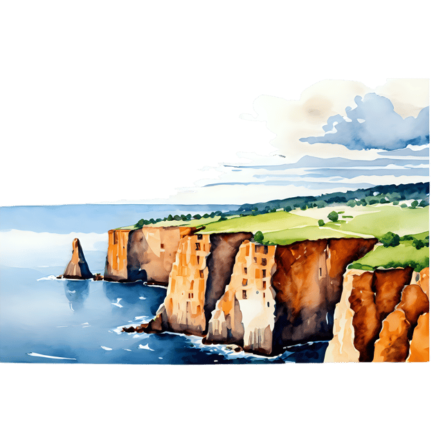 Free transparent PNG: Watercolor Cliffside Landscape Transparent PNG – Gentle Illustration for Nursery Decor & Art