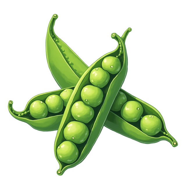 Free transparent PNG: Small Green Peas in Pods with Delicate Fibers Clipart Illustration