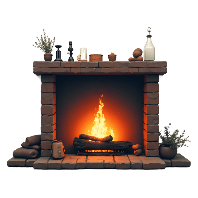Free transparent PNG: Fireplace PNG  Cozy Interior Design Element for Decor  Illustrations