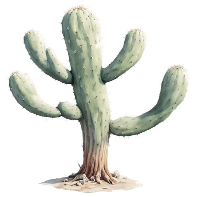 Free transparent PNG: Lone Cactus with Gnarled Branches Transparent Background PNG