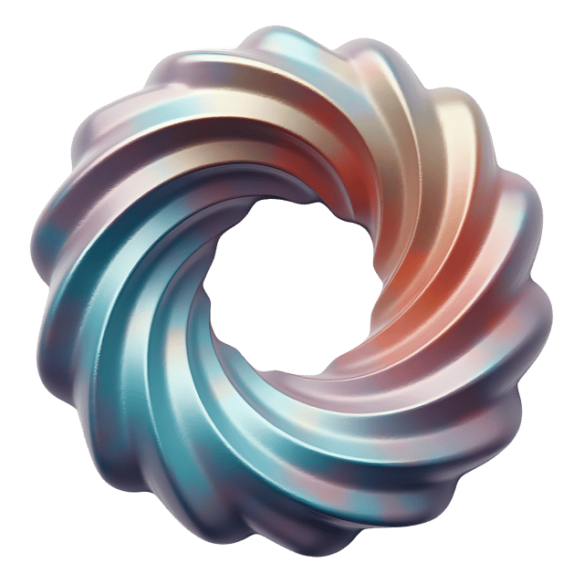 Free transparent PNG: 3D Iridescent Spiral Shape with Subtle Movement