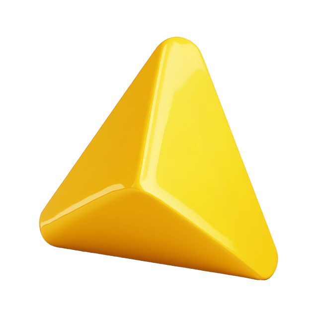 Free transparent PNG: Modern Yellow Angular Form with Sharp Edges and Reflective Surface - Clipart Illustration
