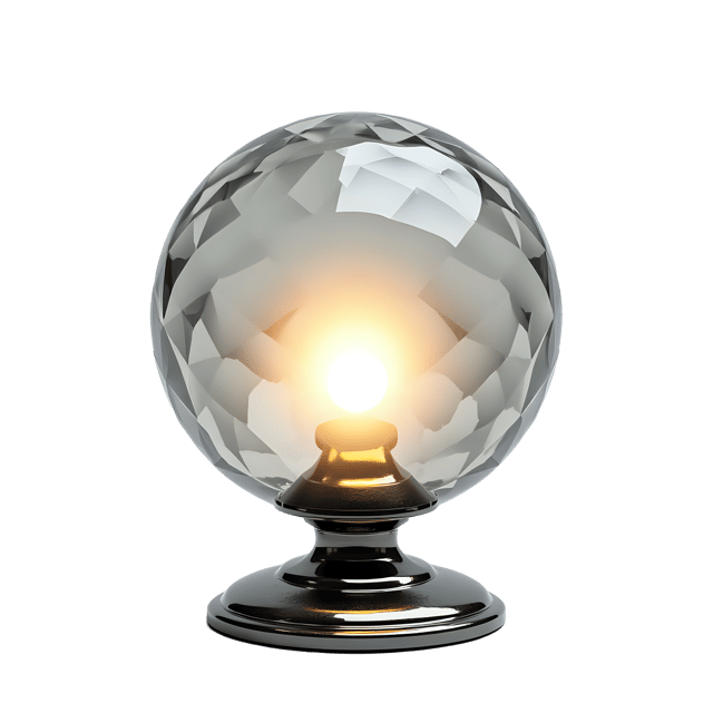 Free transparent PNG: Elegant Silver Crystal Orb PNG with Soft Glowing Light and Transparent Background