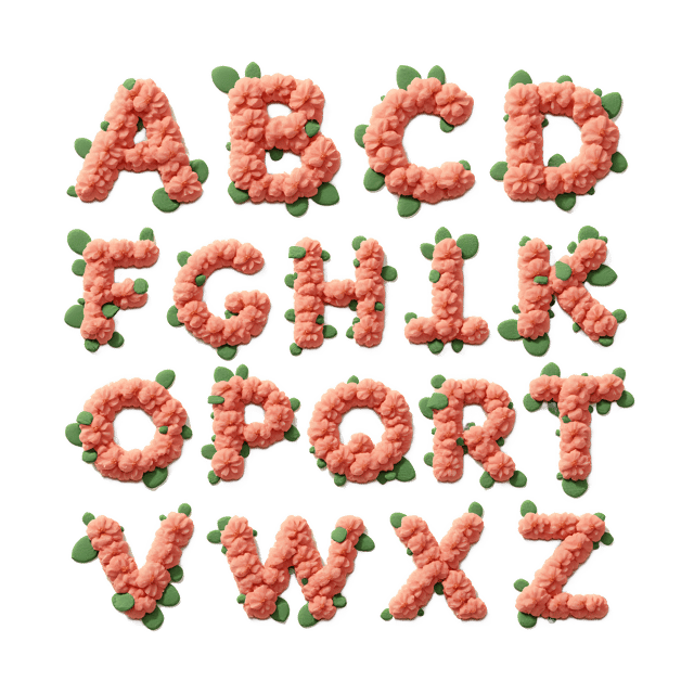 Free transparent PNG: Beautifully Designed Floral Alphabet PNGs with Realistic Textures