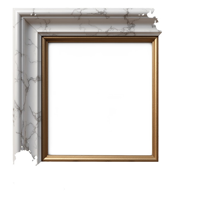 Free transparent PNG: Sophisticated Marble Picture Frame with Veined Details - Beautiful Illustration Clipart