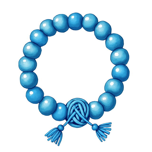 Free transparent PNG: Radiant Blue Bead Necklace with Intricate Knotting and Polished Finish