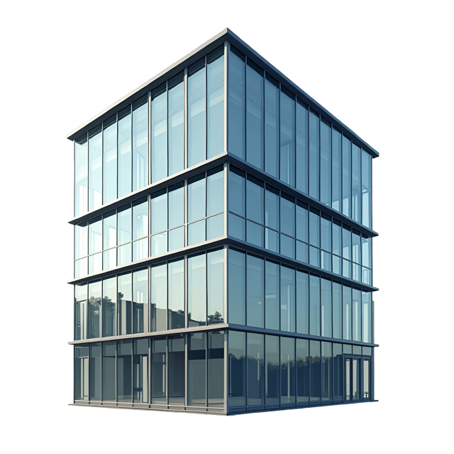 Free transparent PNG: Modern Glass Building with Floor-to-Ceiling Windows PNG