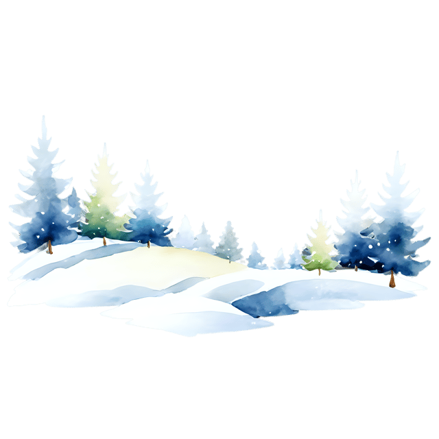Free transparent PNG: Snowy Scene Watercolor Transparent PNG – Winter Landscape Clipart