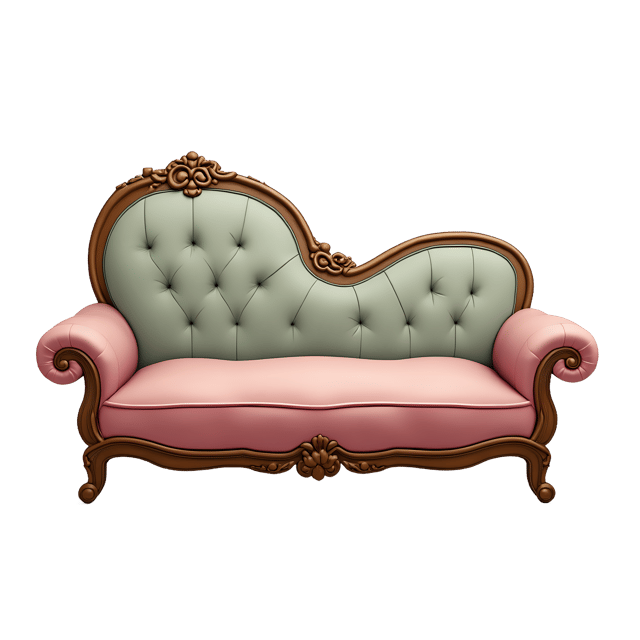 Free transparent PNG: Victorian Velvet Fainting Couch PNG  Elegant Antiquarian Interior Design Element