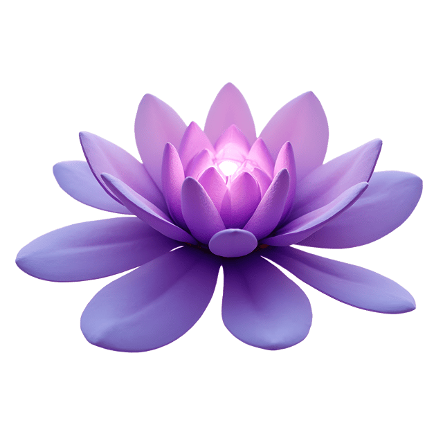 Free transparent PNG: Shiny Purple Spaceship with Flower Appendages Realistic Illustration