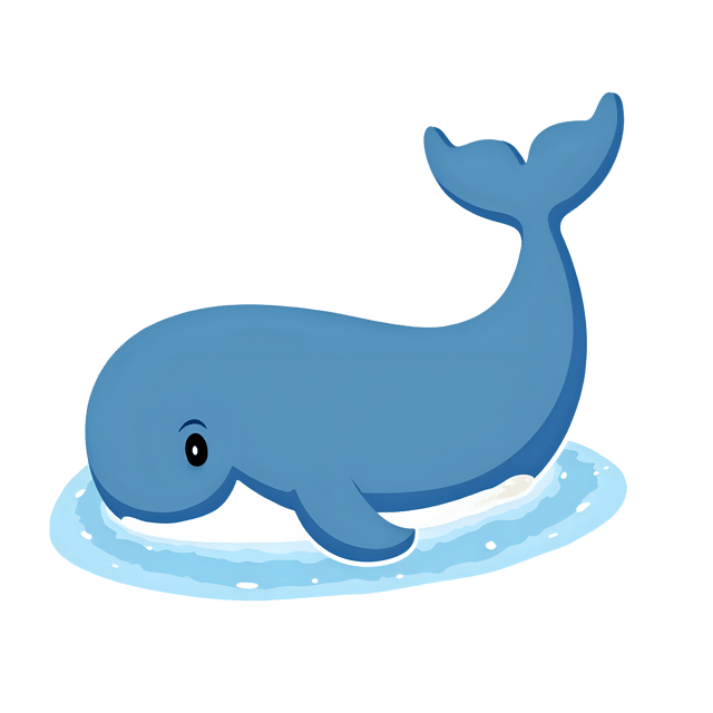 Free transparent PNG: Sleek Blue Whale Calf PNG with Gentle Waves