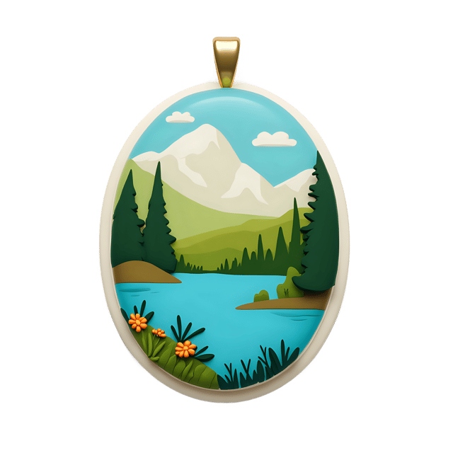 Free transparent PNG: Lake Cameo Pendant  Nature Jewelry Clipart, free downloadable png