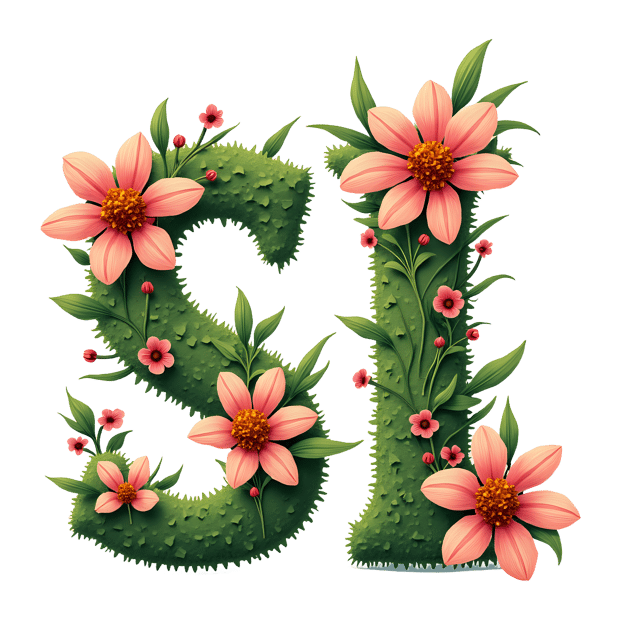 Free transparent PNG: Handcrafted Flower Letter PNG with Transparent Background for Decorative Use