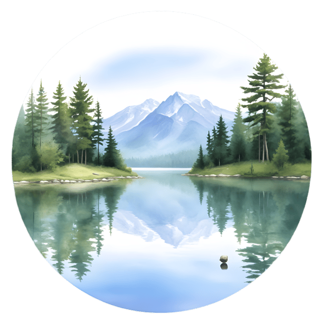 Free transparent PNG: Round Lake Mirror PNG with Transparent Background