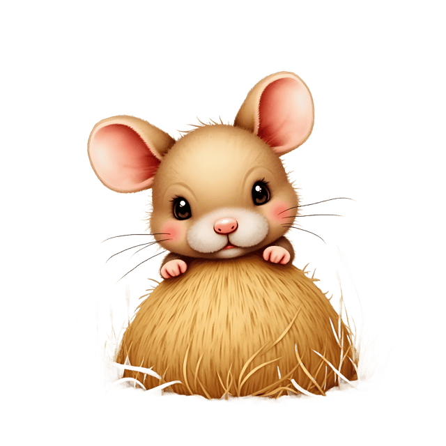 Free transparent PNG: Transparent Woolen Mouse Peeking from Haystack PNG Image for Creative Use