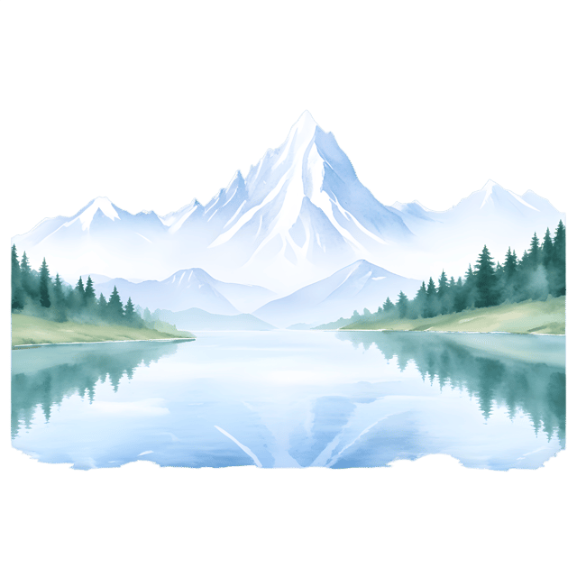 Free transparent PNG: Misty Mountains and Tranquil Lake PNG Background for Nature Scenes