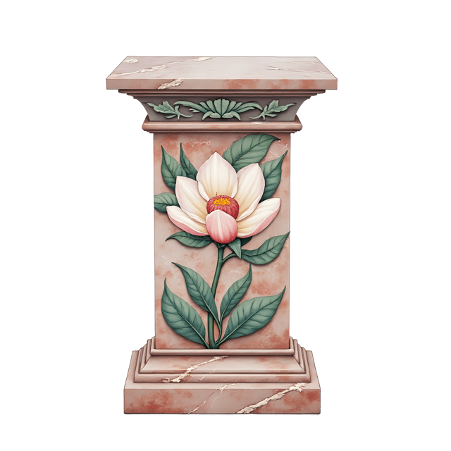 Free transparent PNG: Floral Marble Pedestal  Free Downloadable PNG Clipart