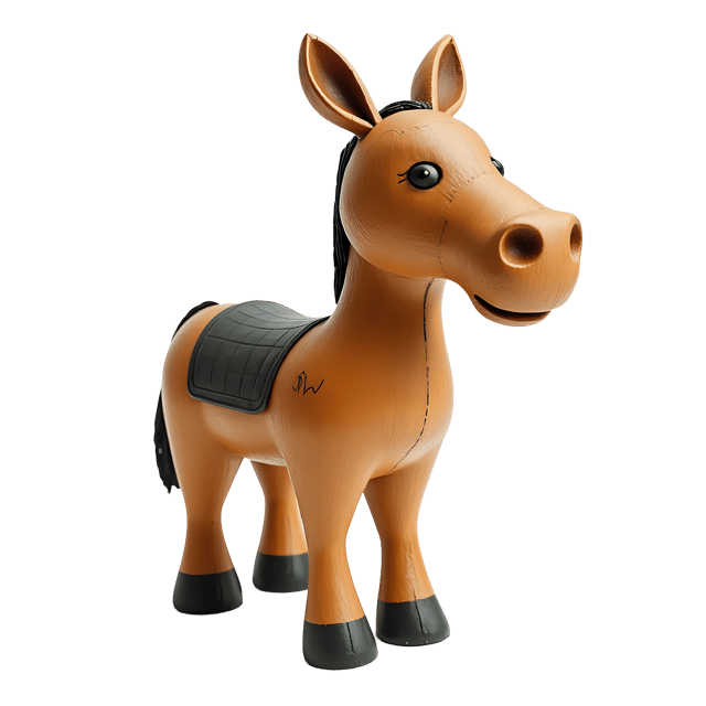 Free transparent PNG: Hand-carved Wooden Horse PNG with Lifelike Details and Painted Mane