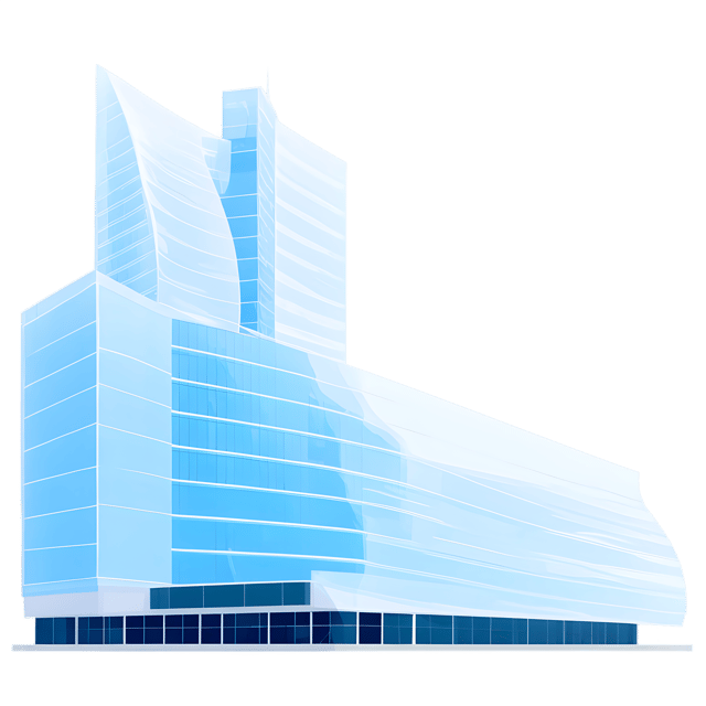 Free transparent PNG: Modern Glass Building with City Skyline Transparent PNG