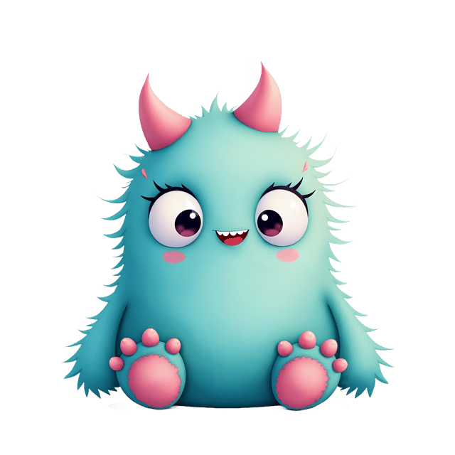 Free transparent PNG: Soft Pastel Monster with Fuzzy Texture and Bright Eyes PNG